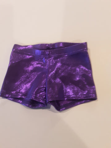 Metallic Purple Dance Shorts - Cheer - Girls sizes