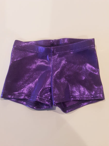 Metallic Purple Dance Shorts - Cheer - Girls sizes
