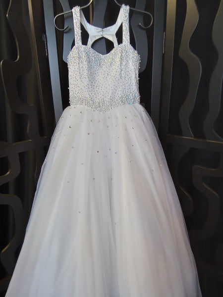 White Tulle & Iridescent Sparkle Ballgown | Size 8 last one available!