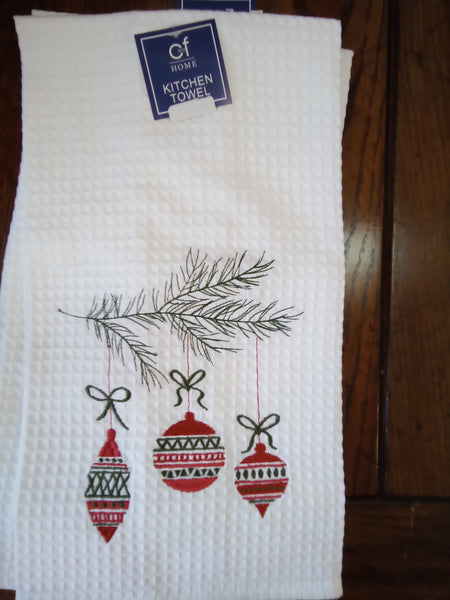 Embroidered Ornaments Kitchen Towel |