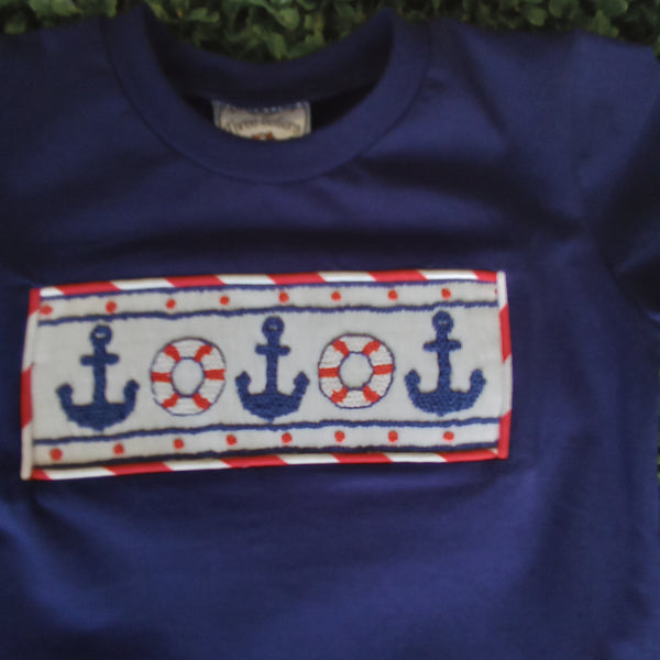 Smocked Anchor Short Set | Three Sisters