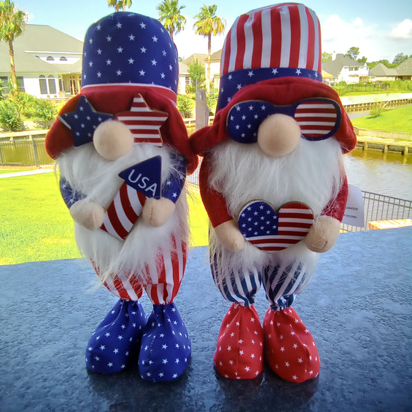 A pair of two assorted Patriotic Gnomes