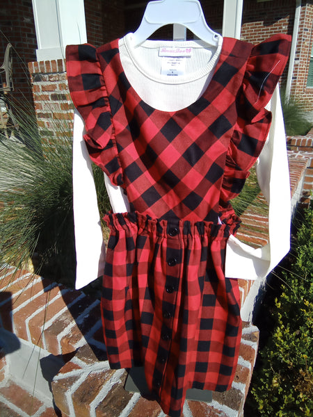 Buffalo Plaid Convertible Jumper Dress or Skirt | Bonnie Jean