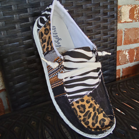 Mixed Print Zebra Leopard Print Slip On Shoe | Gypsy Jazz