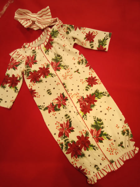 Poinsetta Gown and Headband | Mud Pie