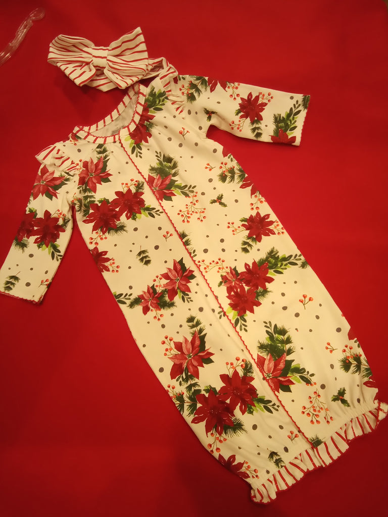 Poinsetta Gown and Headband | Mud Pie