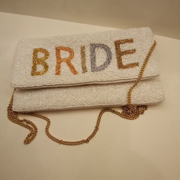 Beaded BRIDE Clutch Handbag