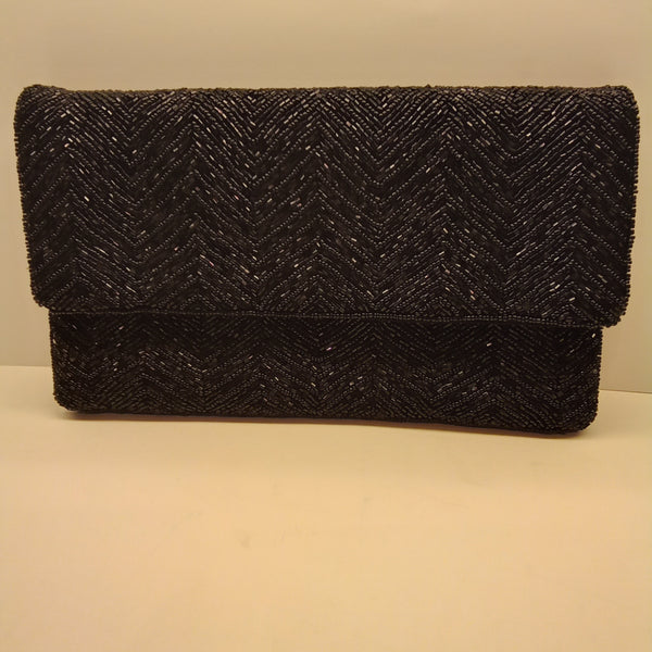 Beaded Black Clutch Handbag
