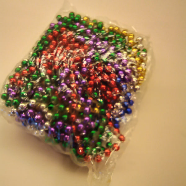 Dozen Assorted Round Mardi Gras Beads