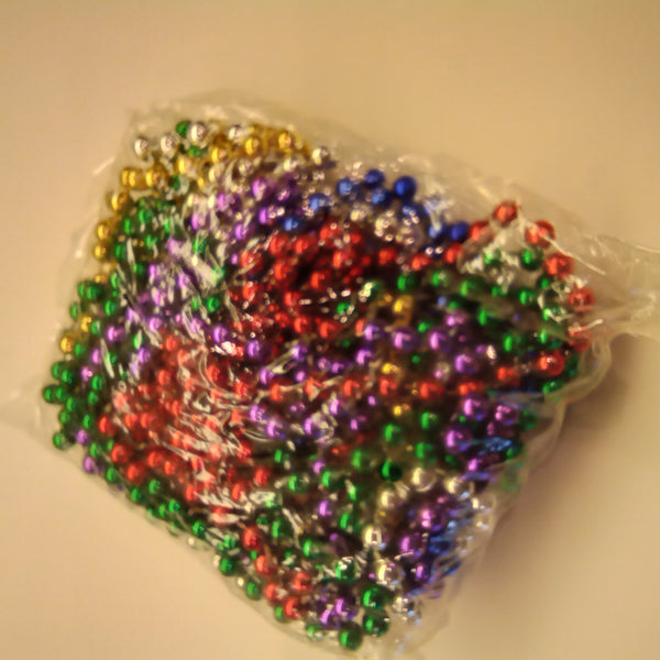 Dozen Assorted Round Mardi Gras Beads