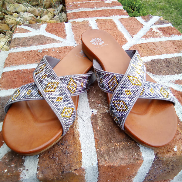 Glitzy Slide Sandal | Yellow Box Footwear - Bali