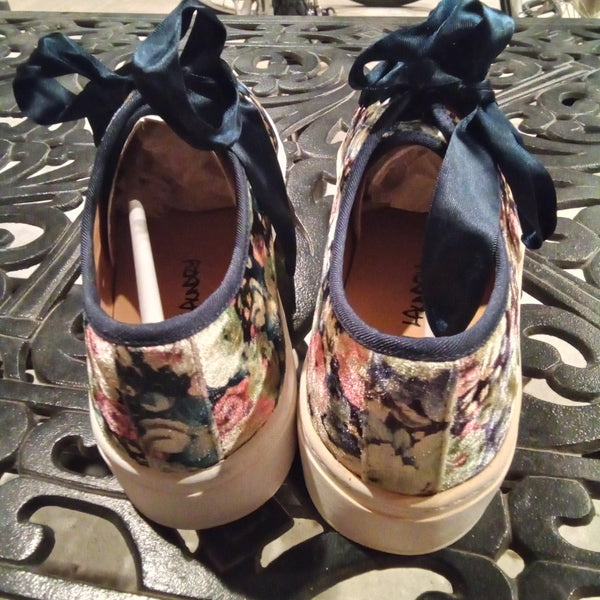 Velvet Floral Sneaker with Ribbon Laces | Dirty Laundry Josi