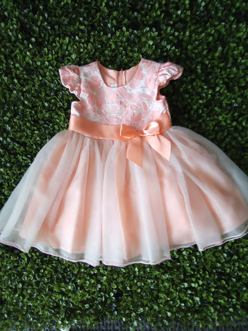 Peach Cap Sleeve Dress