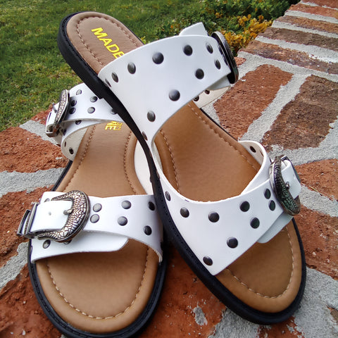 White Adjustable Strap Sandals | Madeline Girl | Fandango