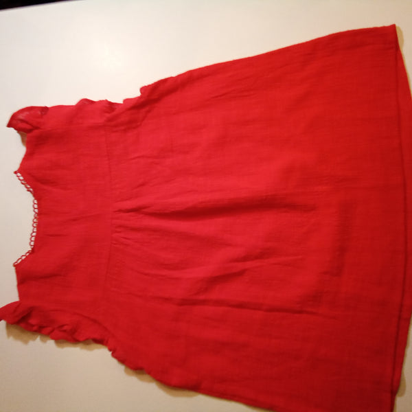 Red Flutter Sleeve Embroidered Top | Savanna Jane