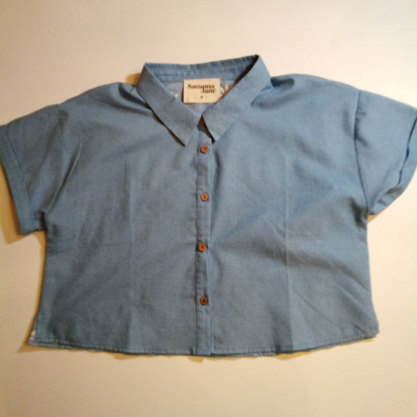 Chambray Daisy Cutout Shirt | Savanna Jane