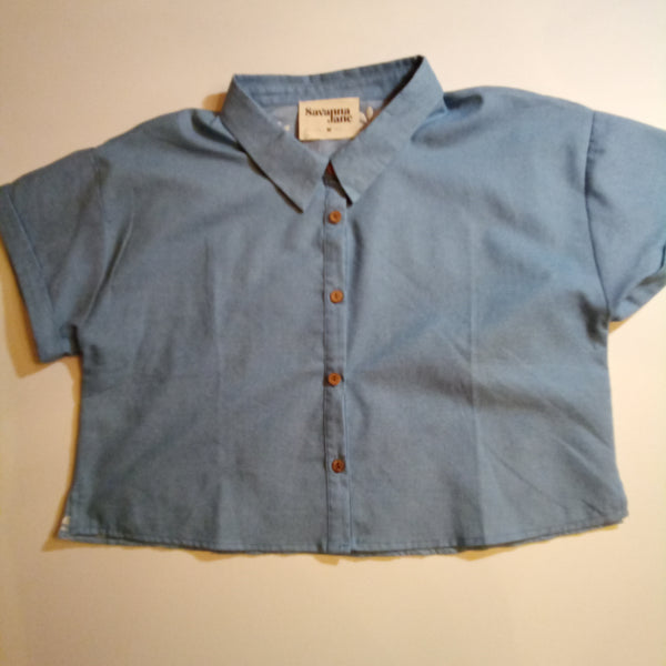 Chambray Daisy Cutout Shirt | Savanna Jane