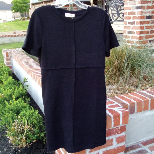 Crew Neck Knit Dress | Very J - Black