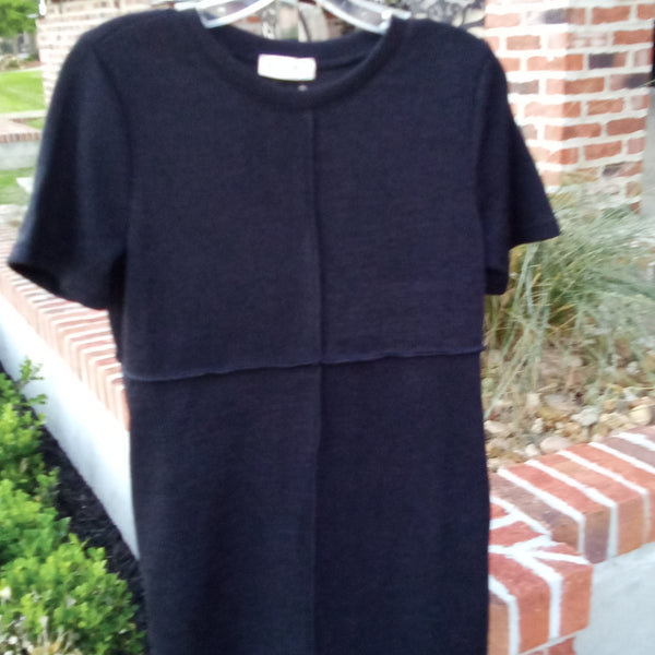 Crew Neck Knit Dress | Very J - Black