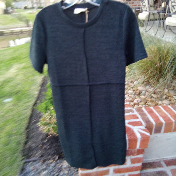 Crew Neck Knit Dress | Very J - Forest Green