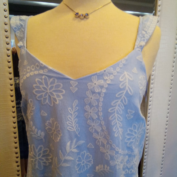 Light Blue Embroidered Dress | Savanna Jane