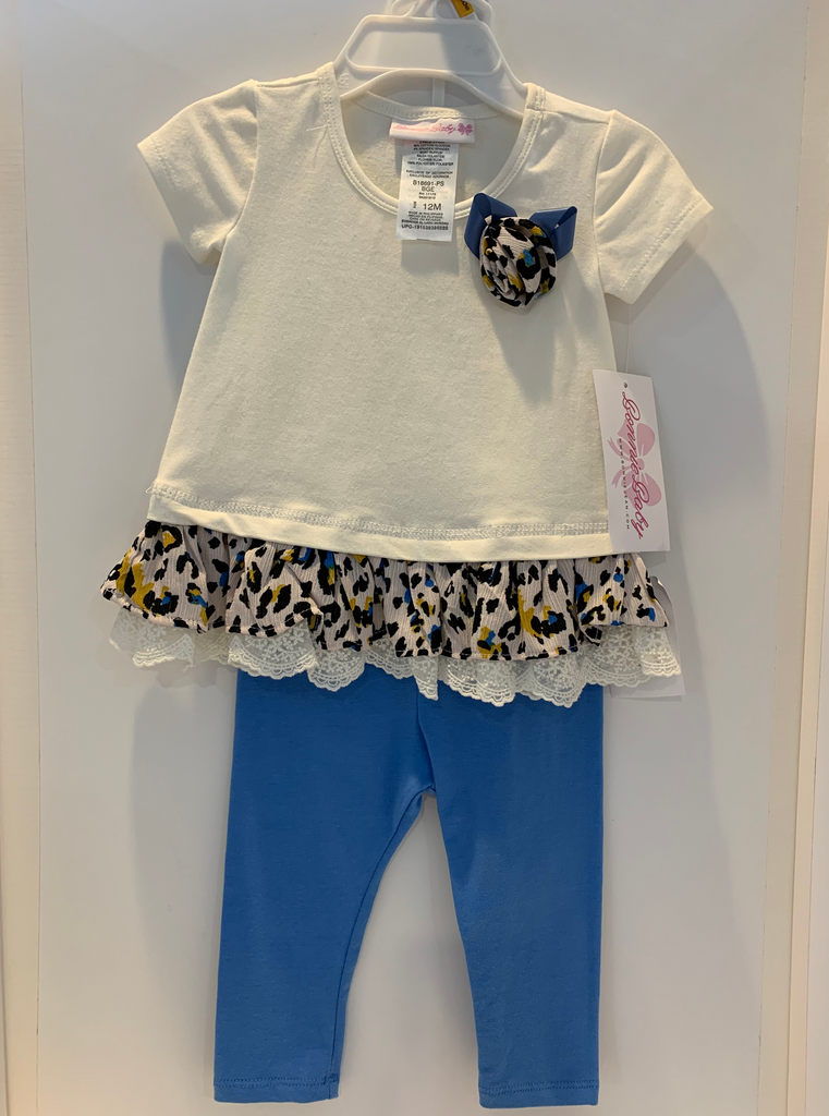 Bonnie Baby 2pc Set Trimmed in Leopard