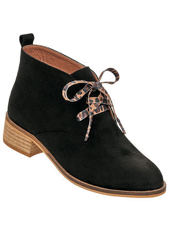 Suede Lace Up Booties with Leopard & Solid Laces | Corkys Hey Girl