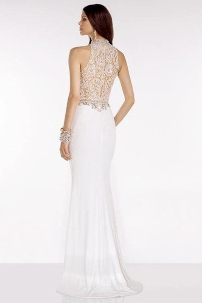 Crown Worthy in White Dress With Choker Neckline and Waist