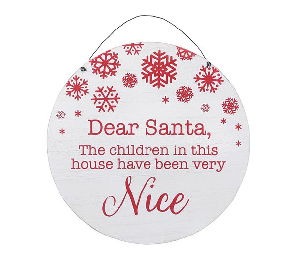 Dear Santa, This kids in this house....Naughty to Nice Reversible Wall Hanging