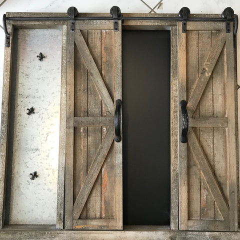 34" Magnetic & Chalk Board with Sliding Barn Doors