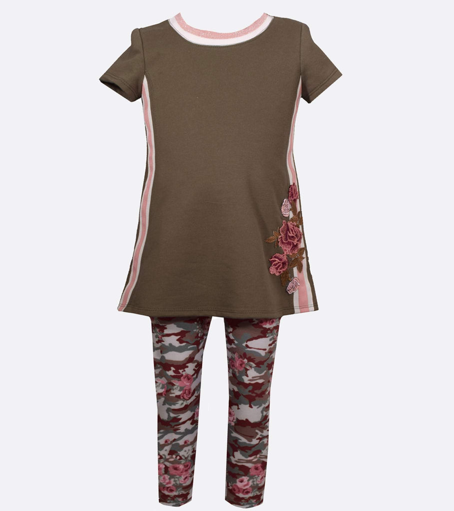 Camo and Floral Dress and Legging Set