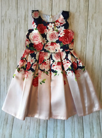 Floral Sleeveless Box Pleat Dress | Bonnie Jean
