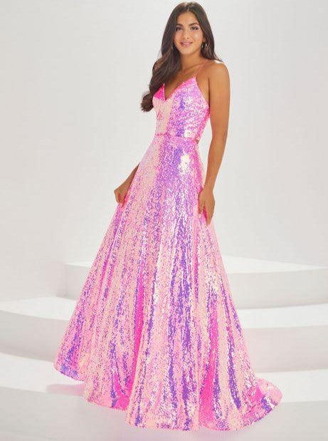 Iridescent Aline Ballgown | Hot Pink Tiffany 16002