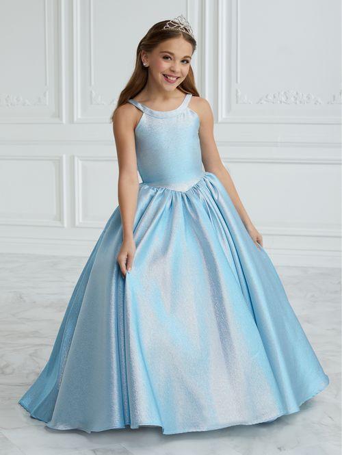 Sky Blue scoop neck with full skirt ballgown