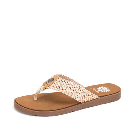 Woven Cream colored flip flop by Yellowbox 