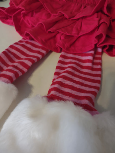 Santa Baby Appliqued Tunic with Striped Leggings and Faux Fur | Mud Pie