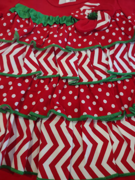 Red & White Dots Stripes Layered Legging Set | Bonnie Baby