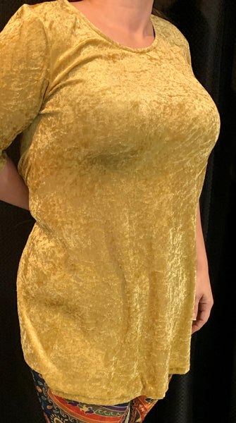 Golden Stretch Velvet Tunic