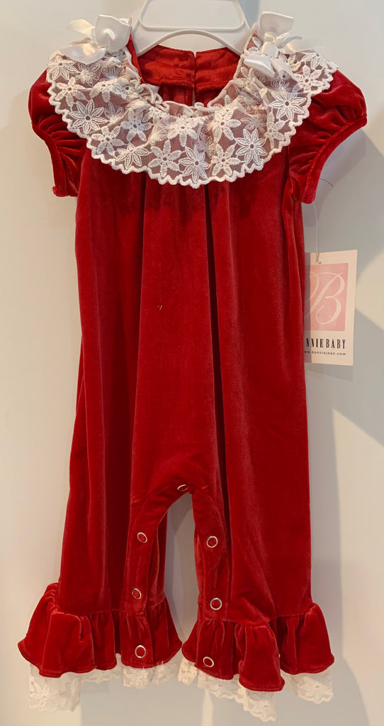 Red Velvet Short Sleeve Jumper | Bonnie Baby