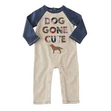 "Dog Gone Cute" Appliqued Snap Bottom One Piece | Mud Pie