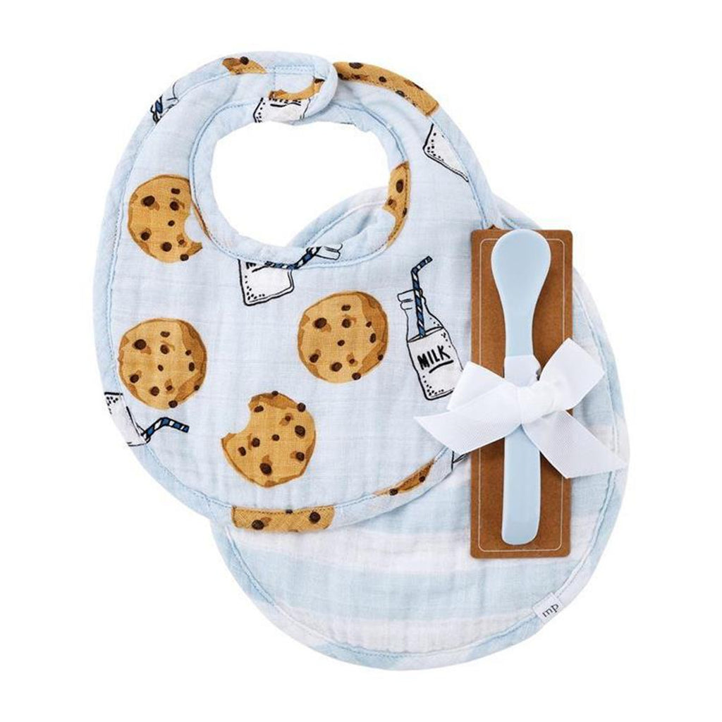 Milk Muslim Bibs and Spoon Set | Mud Pie