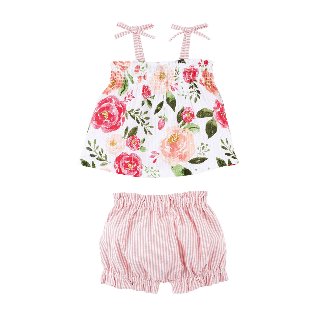 Floral Pinafore and Bloomer Set | Mud Pie 9-12mo