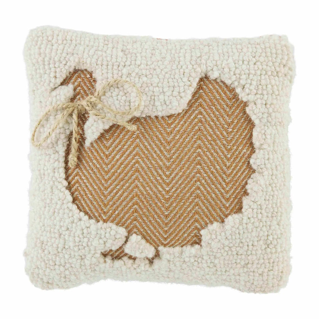 Turkey Mini Hooked Pillow | Mud Pie