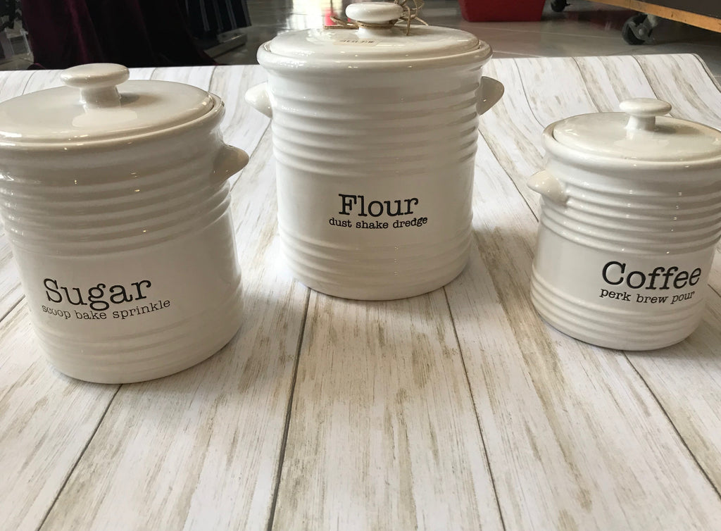 Mud Pie Ribbed Canister Set