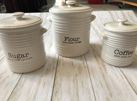 Mud Pie Ribbed Canister Set
