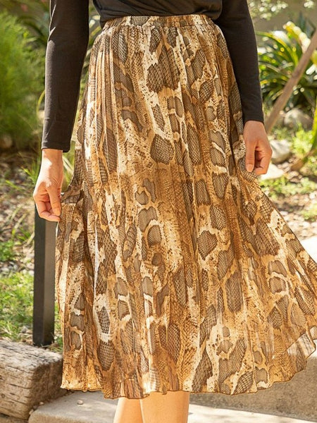 Snake print skirt with a touch of lurex