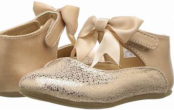 Metallic Gold Bow Infant Dress Shoe