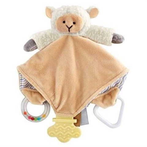Lamb Chewbie Ring Rattle Teething Toy and Blankie |  Stephan Baby
