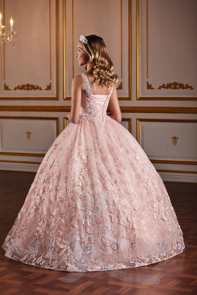 Lace and glitter tulle soft pink ballgown | Last one sz 14 only