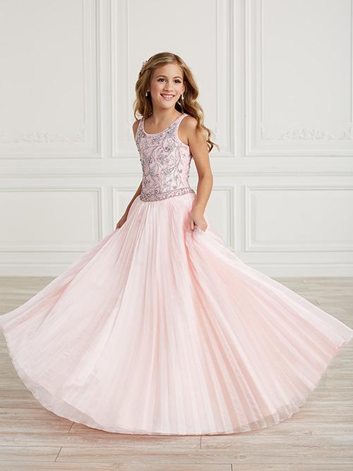 Iridescent Bodice with Layered Pleated Organza Skirt  | Tiffany 13628